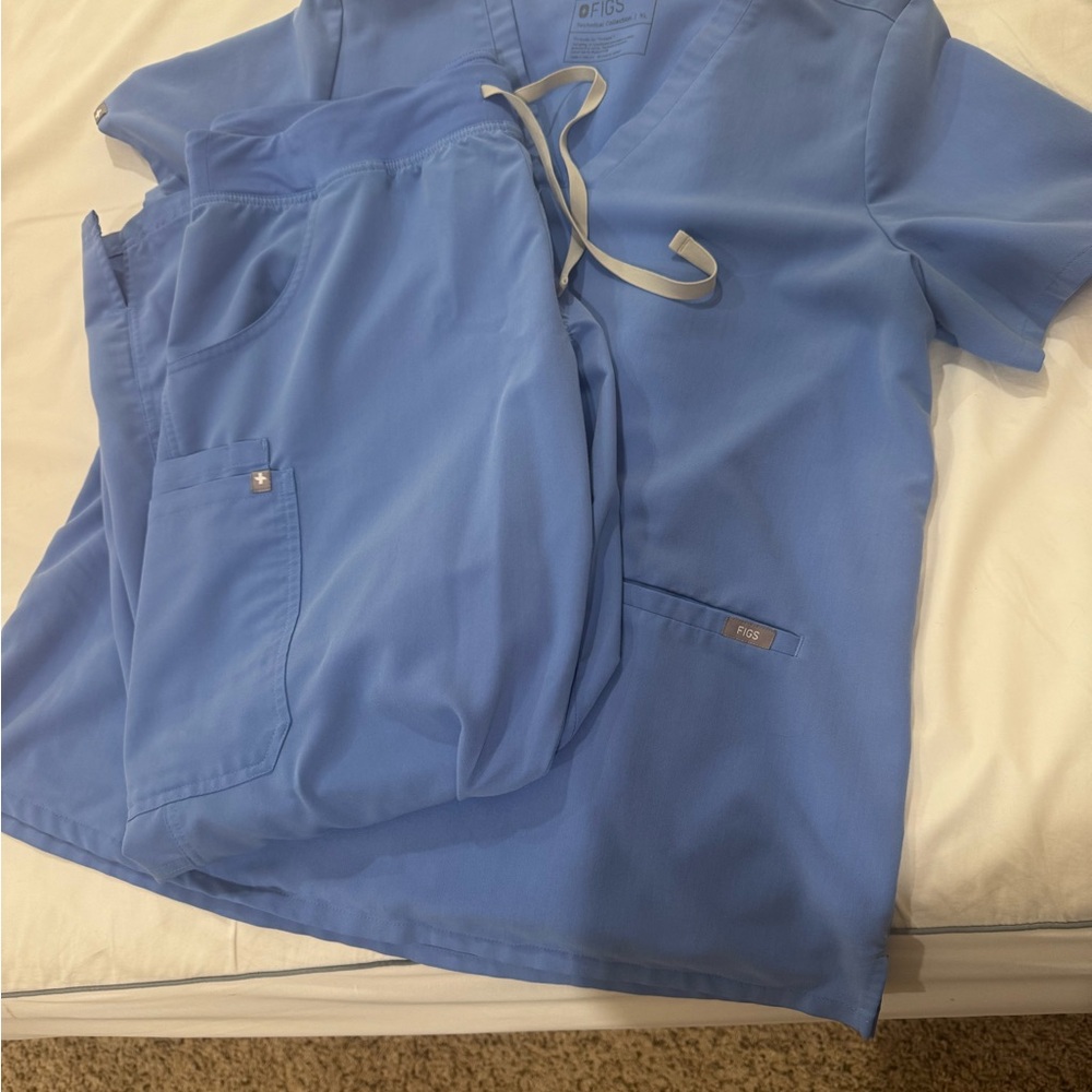 Figs Light Blue Medical Scrub Set